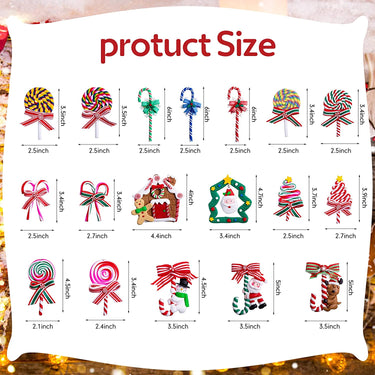 18 Pcs Christmas Candy Ornaments Christmas Lollipop Ornaments Peppermint Fake Candy Cane Decorations Candies Polymer Clay Ornament Candy Cane Hanging Decor Sweets Candy Pendant for Xmas Party Supplies